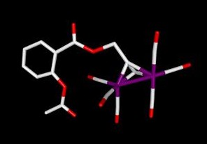 Kristallstruktur Co<sub>2</sub>(CO)<sub>6</sub>-Aspirin-Konjugat