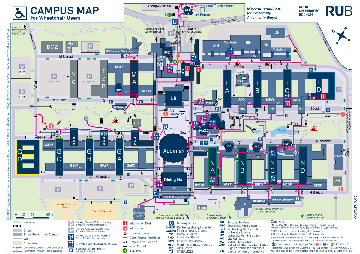 Campus Map For Wheelchair Users. How To Reach Us By Bike Ruhruniversität Bochum campus map for wheelchair users. how to reach us by bike ruhruniversität bochum