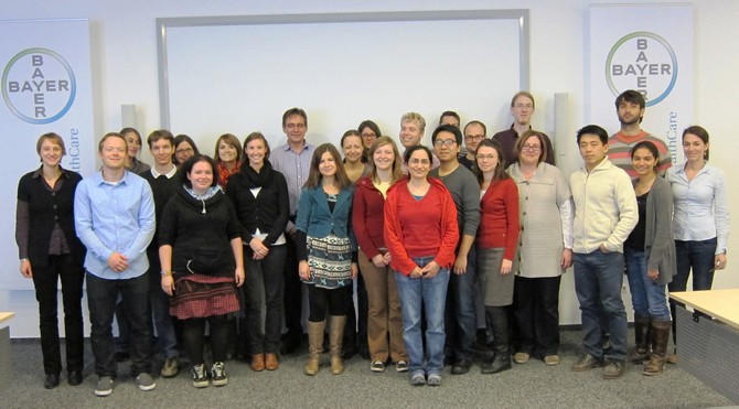 A group shot of all of the IGSN students at Bayer HealthCare in Wuppertal