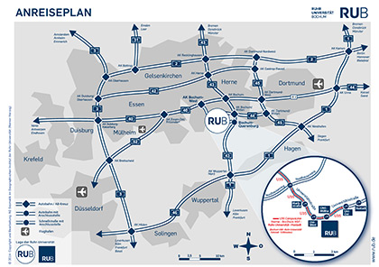 Map for arrival by car