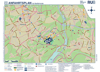 Map for arrival by bicycle