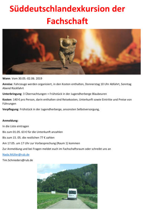 Aushang Süddeutschland 2019