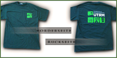 grüne UTRM-Shirts Vorder- und Rückseite 
