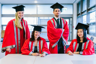 The graduates 2019. From left to the right: Laura Berg, Marion Brickwedde, Fabian Draht and Stephanie Lor