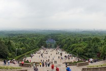 Looking towards Nanjing, the former capital city of China, from Dr. Sun Yat-sen's Mausoleum on Purple Mountain