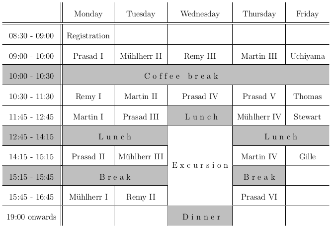 Summer school schedule