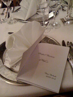 Review dinner menu