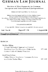 German Law Journal 7 (2006), issue 8