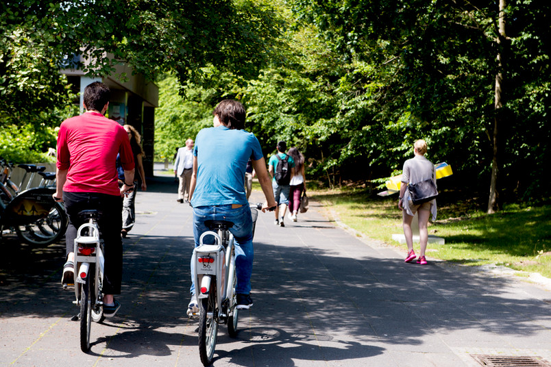 Menschen auf dem Fahrrad