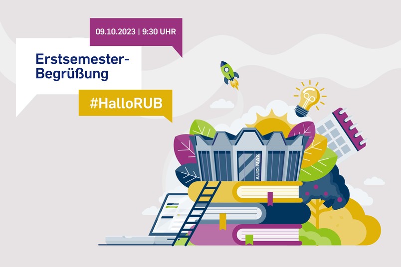 Poster mit dem Satz Erstsemesterbegrüßung