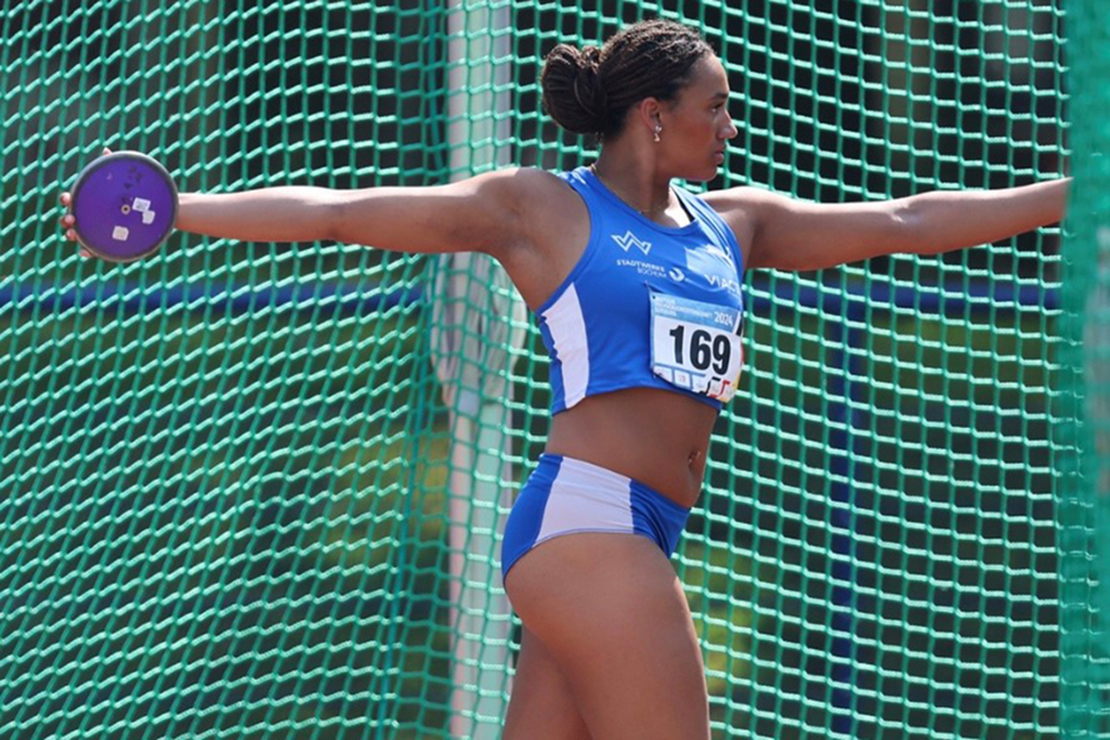  Diskuswerferin Joyce Oguama im Ring