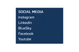 Bild: Links zu Sozialen Netzwerken der RUB: Instagram, LinkedIn, BlueSky, Facebook, Youtube