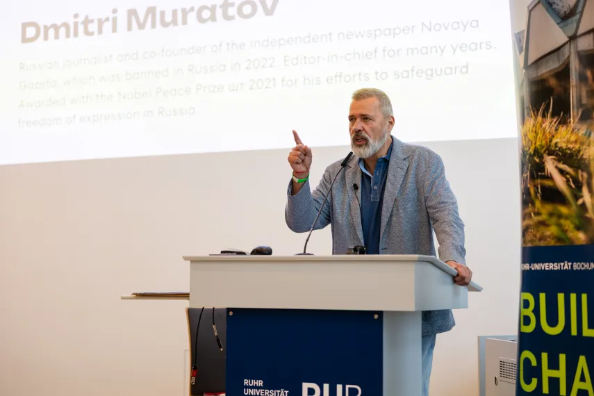 Dmitry Muratov bei seinem Vortrag